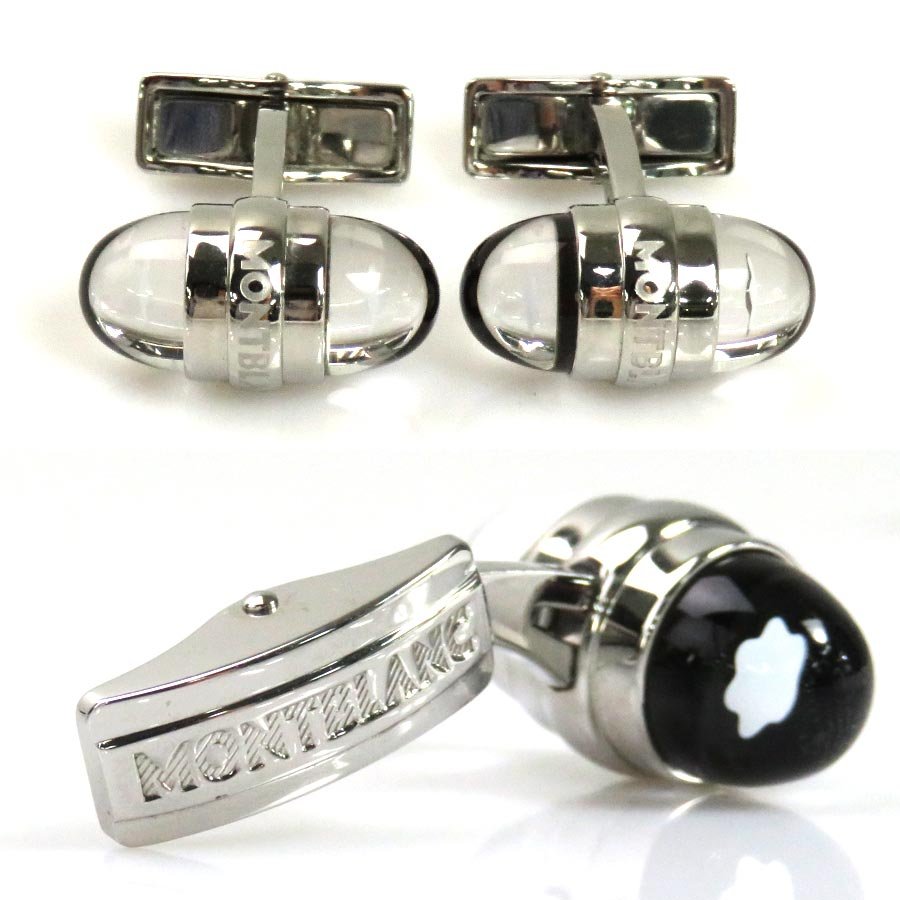 楽天市場】モンブラン カフスボタン カフリンクス シルバーxクリア