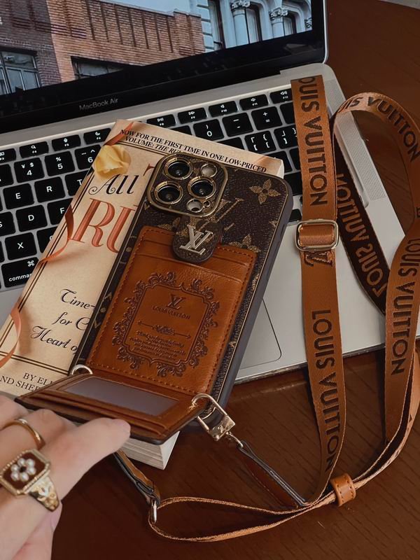 LV Case iPhone 15 Pro Max - Detachable Belt Crossbody Style