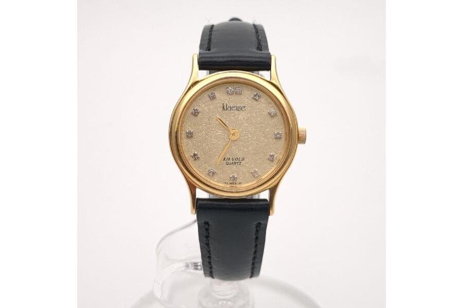 保証付】クロイゼ klaeuse KA-504 D-13F K18 13Pダイヤ クオーツ
