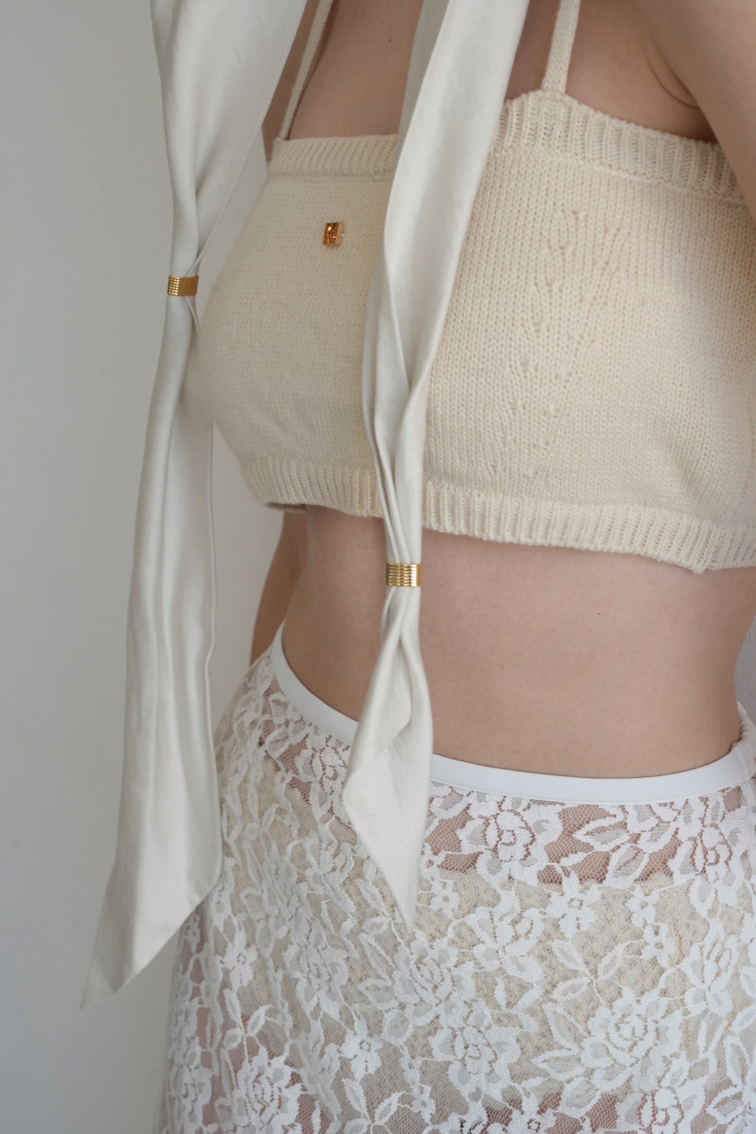 lace layered knit swimwear – Acka online store
