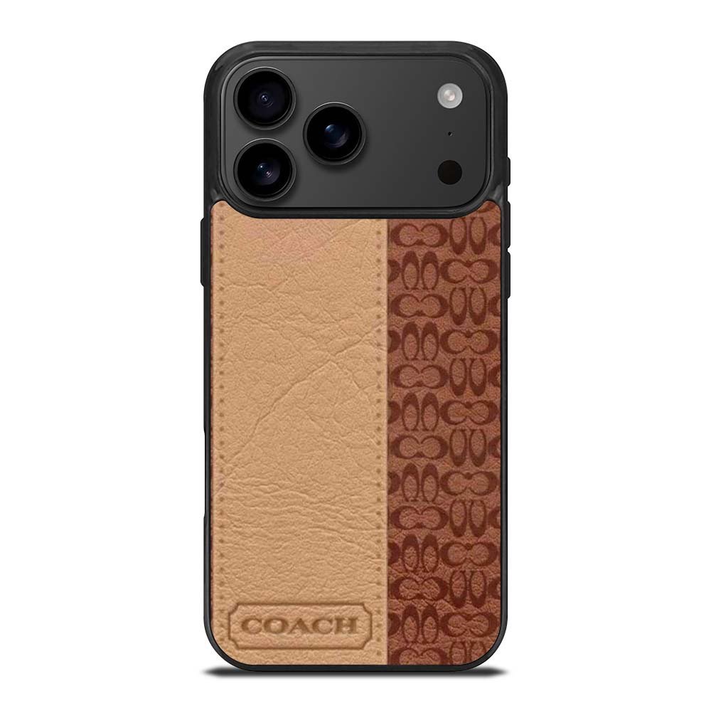 COACH NEW YORK BROWN LEATHER iPhone 17 Pro Max Case Cover