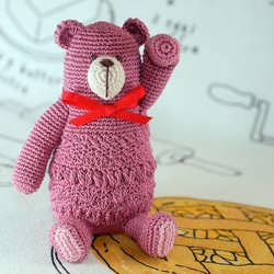 節分 編みぐるみ 鬼くまさんと豆まき 節分セット 台座付き レース糸