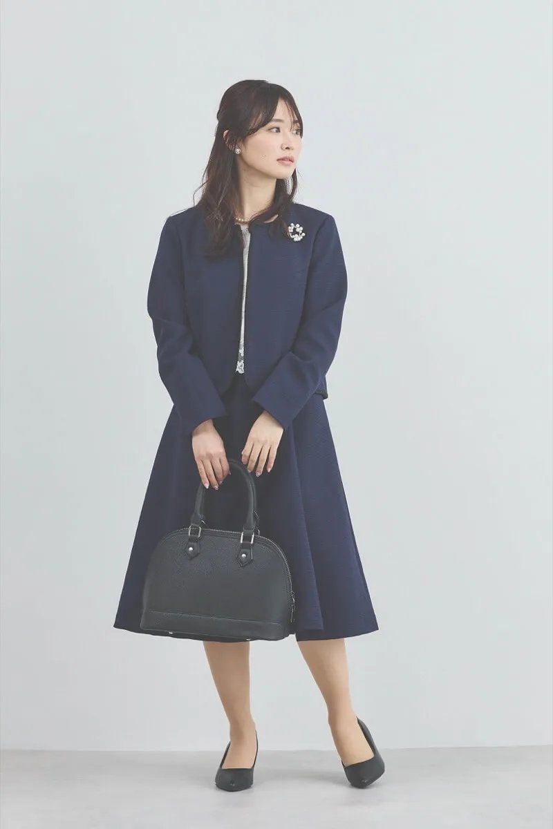 ネイビーのレースコンビセレモニースーツセット[M] Select Shopの