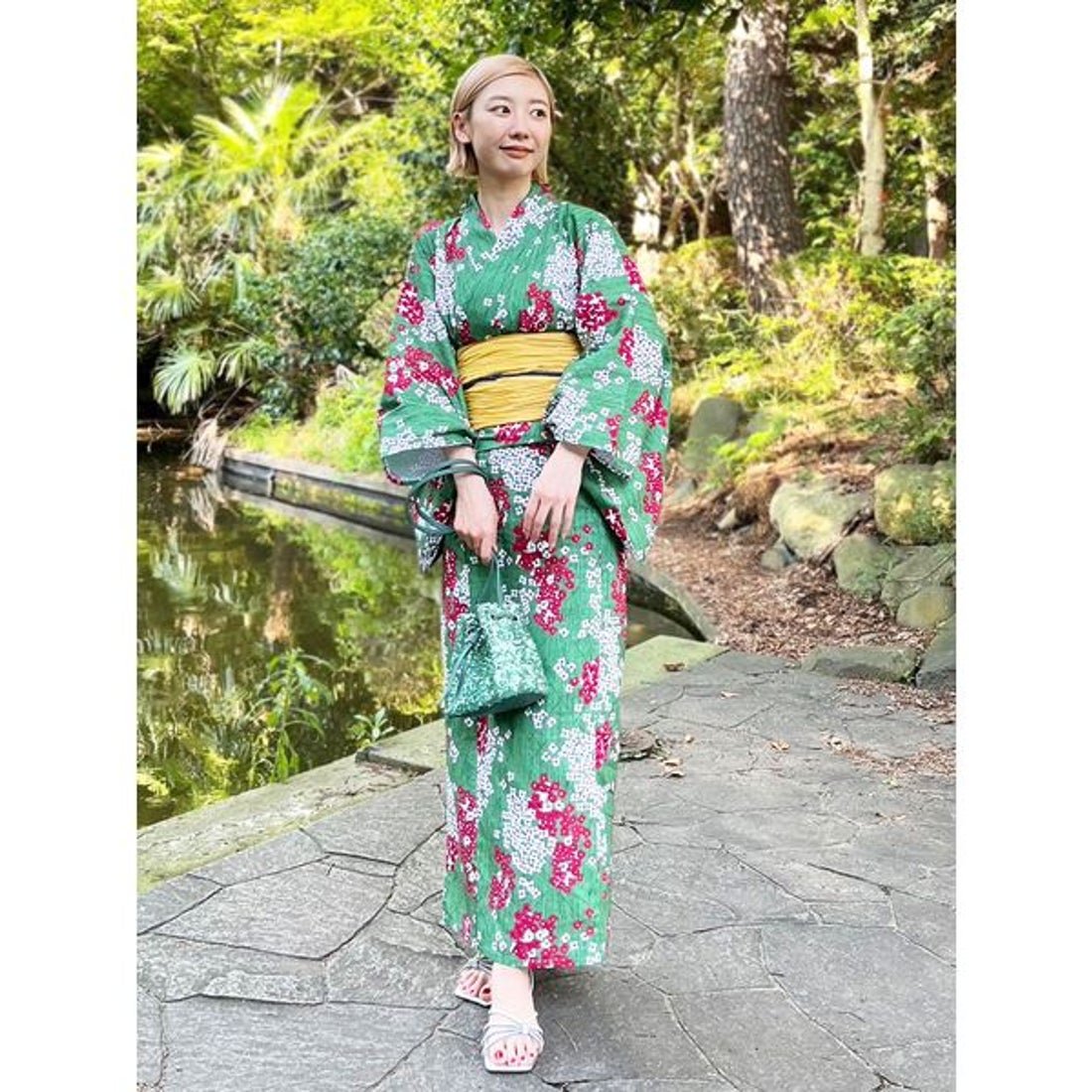 リリーブラウン LILY BROWN オリジナルテキスタイル浴衣 （GRN） -靴