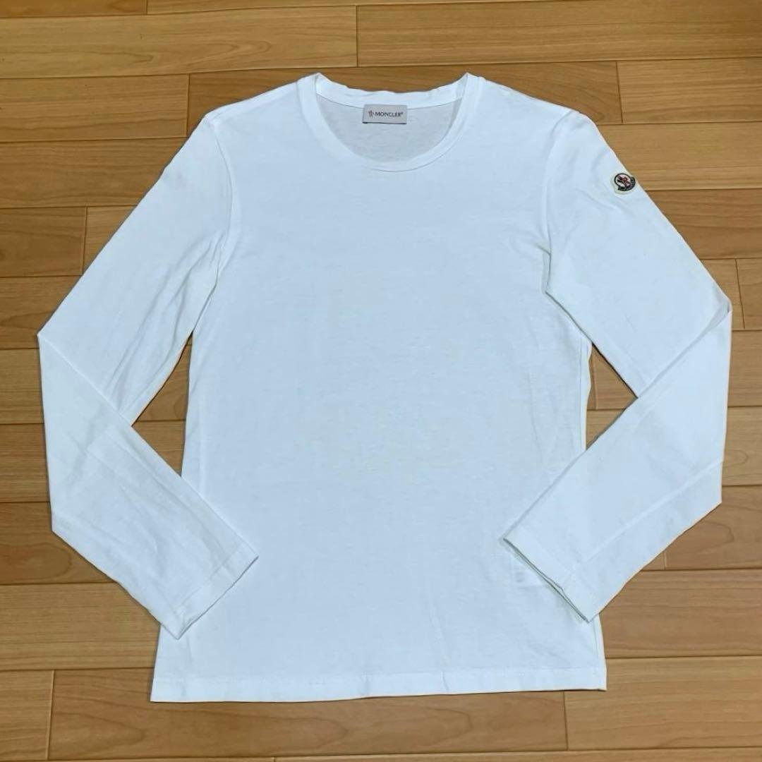 〔美品〕モンクレール　レディース　ロンT ホワイト 長袖 TシャツXS 5S52 モンクレール レディース Tシャツ 長袖 MONCLER ブランド ロンT
