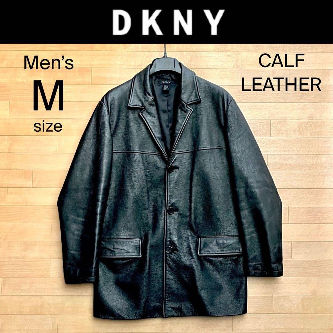 DKNY レザージャケット M ダナキャラン カーフレザー ハーフ レザー