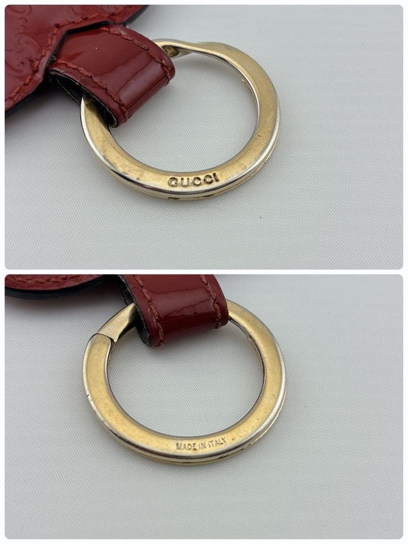 GUCCI グッチ GGロゴ レッド ハート型キーホルダー エナメル - メルカリ